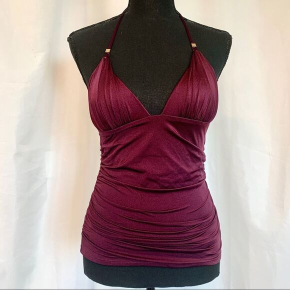 VICTORIA’S Secret Forever Tankini Eggplant Maroon Burgundy Plum Purple Sz S - Picture 2 of 10